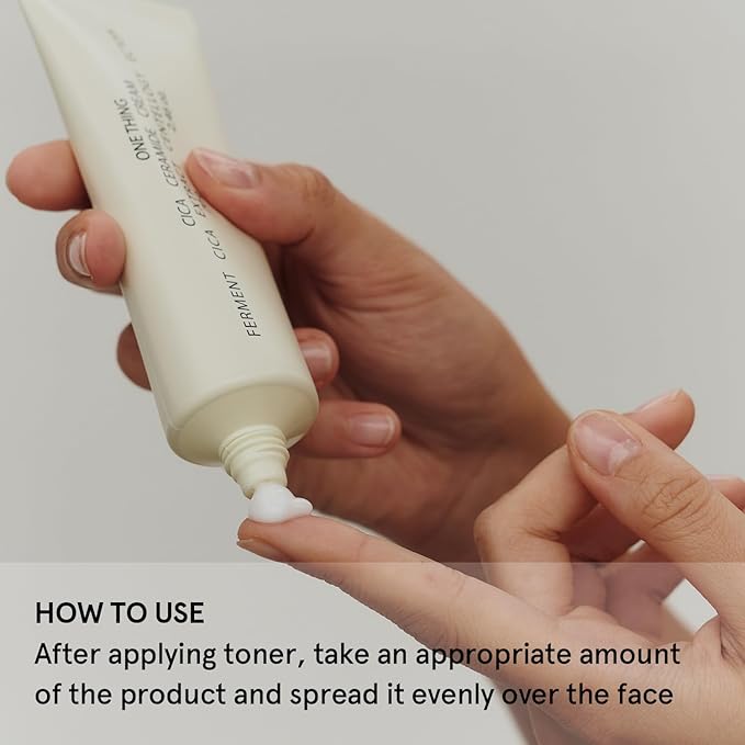 ONE THING Cica Ceramide Cream 2.47 Oz | Centella Asiatica Soothing Calming Hydrating Facial Moisturizer for All, Dry Combination Sensitive Skin, Barrier Repair Strengthening | Vegan Korean Skincare