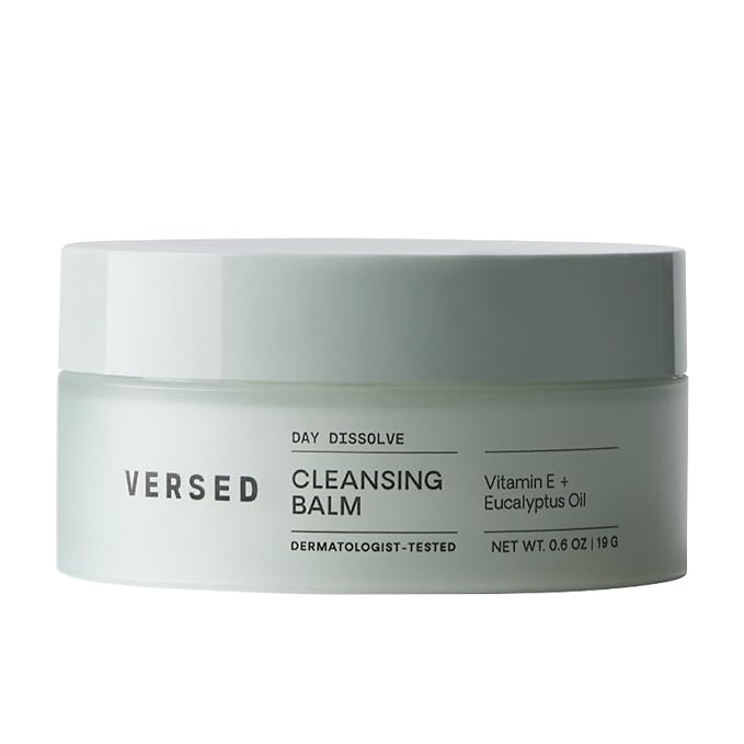 Versed Day Dissolve Cleansing Balm - Makeup Melting Balm Infused with Vitamin E + Eucalyptus Oil to Calm Skin - Oil Based Double Cleanser (0.6 Fl Oz (Pack of 1), V1 Day Dissolve)