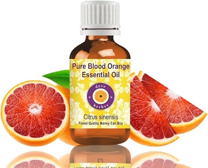 dève herbes Blood Orange Essential Oil (Citrus sinensis) Pure | Non-Sticky | Non-Greasy | Lightweight | Men & Women | All Skin Types | Steam Distilled 15ml (0.5 oz)
