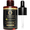 USDA Organic Castor - Cold-Pressed, Hexane-Free, Pure & Natural for Hair, Skin, Face, Eyebrows & Eyelashes - Glass Bottle, Carrier for Essential Oils Mixing, Laxative, 1 Fl Oz