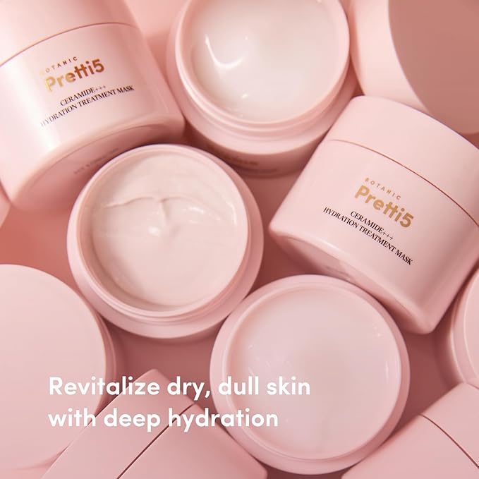 Pretti5 Ceramides+++ Hydrating Treatment Mask Deep Hydration and Strengthened Barrier for Dry Dull Skin Calms Inflammation & Redness TCM Science-Led Innovation Vegan Sensitive Skin Safe 100g