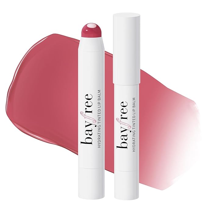 bayfree Tinted Lip Balm Plumper, Glossy, Pump Lips, Lightweight, Moisturize & Tint with Jojoba Seed Oil, Vegan Lipbalm Lip Care, Shimmer Orchid