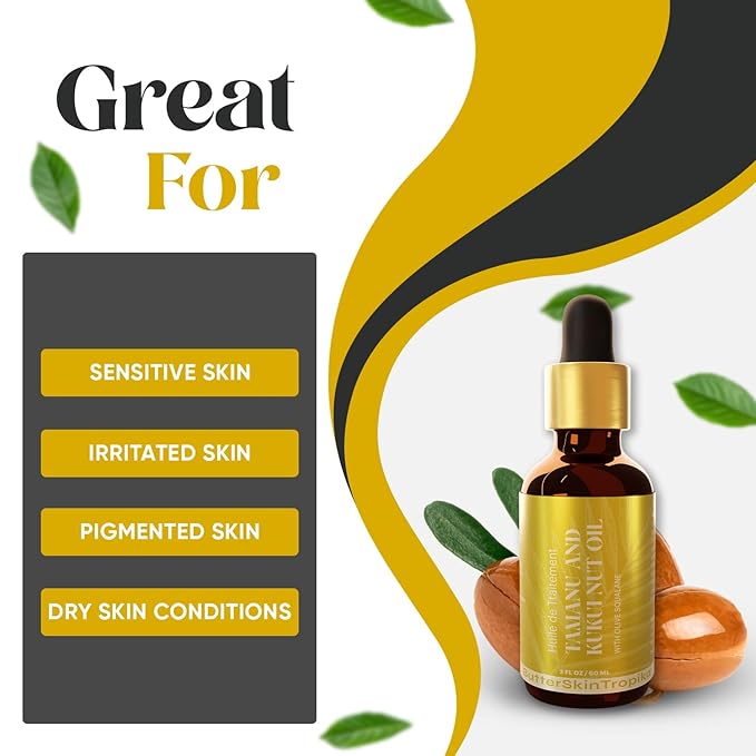 Tamanu & Kukui Nut Oil with Squalane Oil For Face, Body & Hair | Cold-Pressed Oils for Skin Nourishment - Boosts Collagen Production