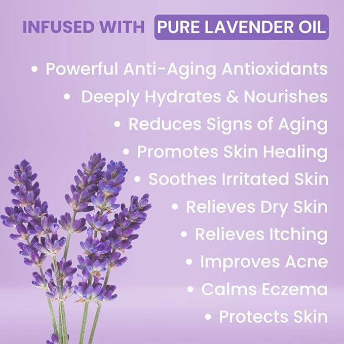 Natural Escapes Lavender Body Lotion for Dry Sensitive Skin, Aloe Vera & Ceramide Moisturizer with Olive Oil, Vitamin B5 & E, Hand & Body Cream, 8 oz