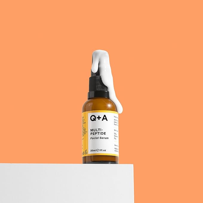 Q+A Multi-Peptide Serum (30ml), Anti-Ageing Face Serum with Polypeptide, Fragrance Free, Smooths Wrinkles, Improves Tone and Elasticity, Skincare for a Youthful Glow