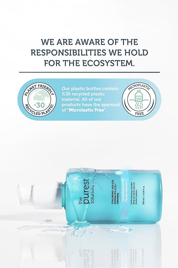 The Purest Solutions Hydrating Gentle Facial Cleanser (0.5% Hyaluronic Acid & 0.5% Sodium PCA Ceramide) - Exfoliating Salicylic Acid Cleanser for All Skin Types - Vegan | Cruelty Free (6.76 fl. oz)