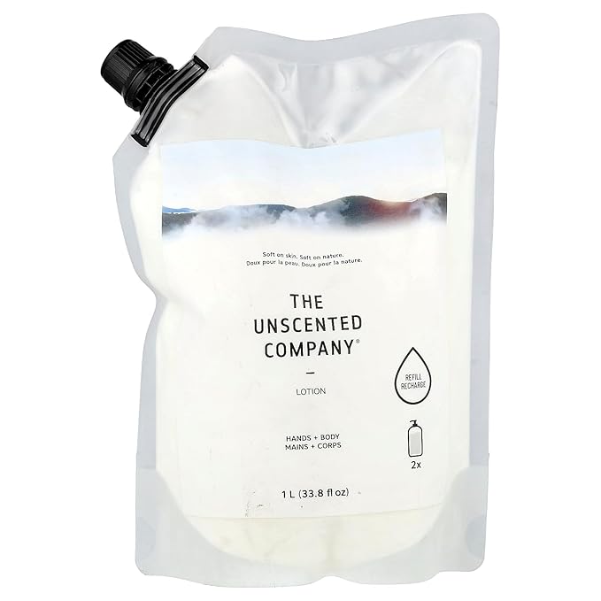 The Unscented Company Lotion, Hands + Body, Refill, Fragrance Free, 33.8 fl oz (1 l)