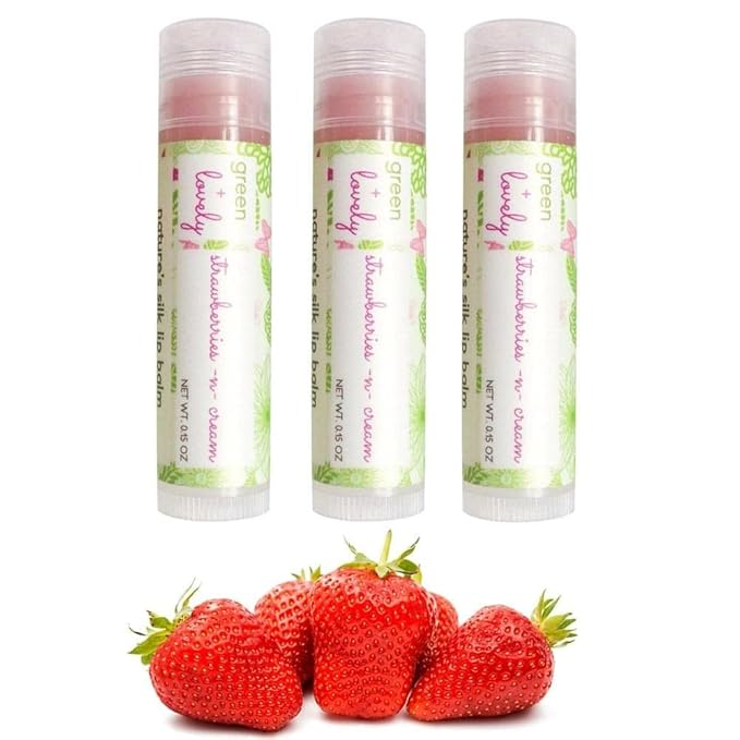 Nature's Silk Lip Balm, Organic (Strawberries n Cream)