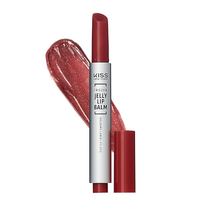 KISS NEW YORK Frozen Jelly Lip Balm Pen, High Shine Lip Gloss for Sheer Tint, Hydrating Melting Lipstick With Hyaluronic Acid, Cooling Effect With Menthol, Non-Sticky & Long Lasting (Shimmer Rose)