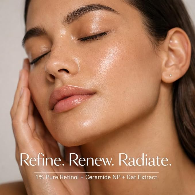 Révelle Retinol Serum with 1% Retinol, Peptides, Ceramides & Oat Extract, Anti-Aging Face Serum for Fine Lines, Dark Spots & Wrinkles, 1 Fl Oz