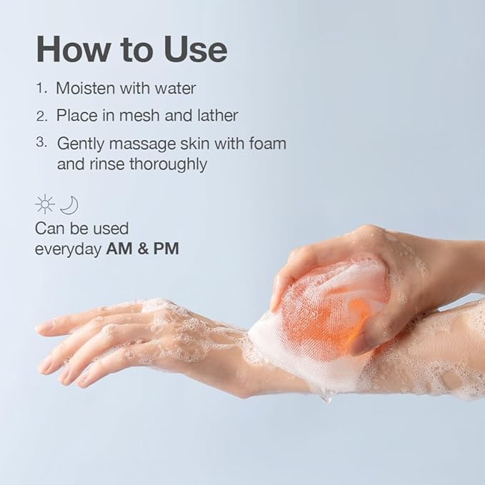 Naisture Be Bare Jelly Ball Cleanser, Daily Face Wash Korean Skin Care Cleanser Ball for Dry Skin with Allantoin for Protection, AHA &BHA for Exfoliation and Hydration- Peachy Pink (1.41oz)