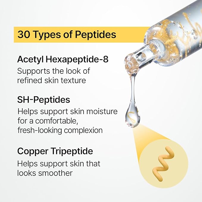 SUNGBOON EDITOR Glow Intensive Silk Peptide Ampoule, Copper Peptides Serum for Face with Collagen & Multi Peptides, Hydrating Korean Skincare Facial Serum for Smooth-Looking Skin, 1.35 fl oz