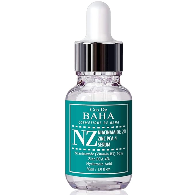 Cos De BAHA Niacinamide 20% + Zinc PCA 4% Serum 1 Fl Oz - Pore Reducer, Uneven Skin Tone Treatment, Diminishes Acne Prone, Skin Balancing Pore Reducing, Restores Elasticity (30 ml)