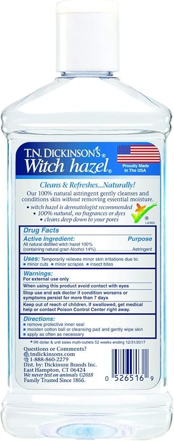 Dickinson's Witch Hazel Astringent | 8 Ounce | Pack of 2