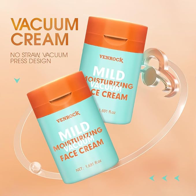 Venrock Mild Face Cream, Daily Facial Moisturizer for Sensitive Skin, Hydrating & Nourishing Skincare with Macadamia Oil+Probiotics+Hyaluronic Acid, Repair Barrier, 72 H Moisture Lock, 1.69 fl oz