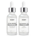 Hyaluronic Acid Serum & Niacinamide Serum Set 2PCS - Reduces Wrinkles, Smooths Fine Lines, Improves Skin Texture - Facial Serums Moisturizing, Oil-Regulating, Pore-Minimizing for All Skin Types