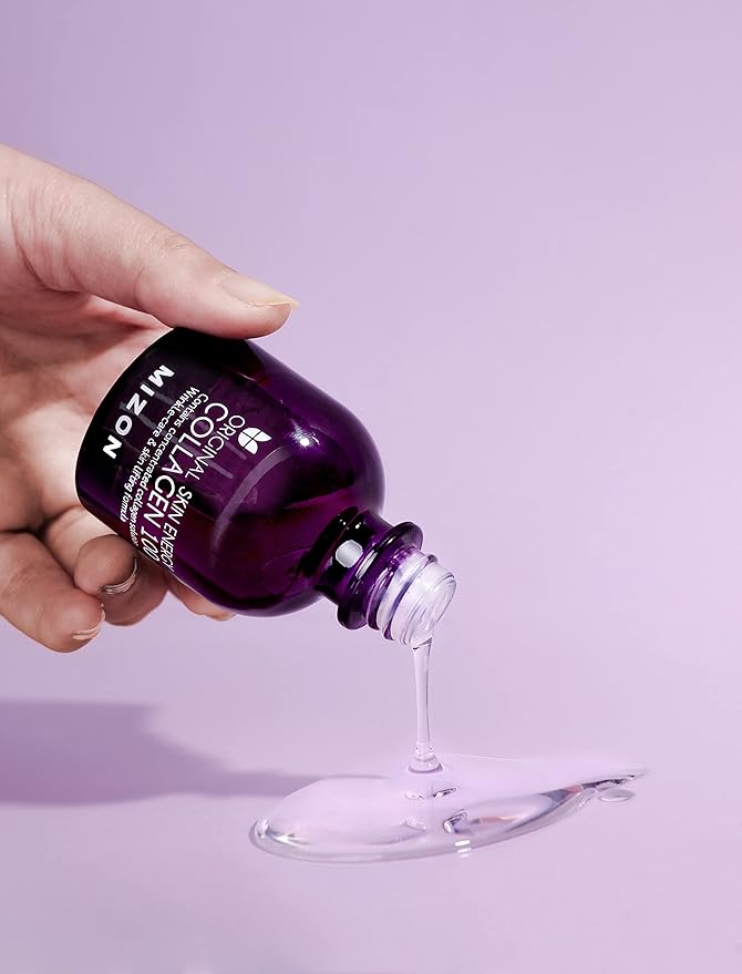 MIZON Marine Collagen 100 Ampoule Serum Korean Collagen Peptide Serum for Firming Skin Wrinkles Hydrating Anti Aging K-Beauty Serum with Adenosine Panthenol & Centella (1.01 fl oz)