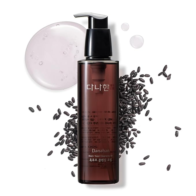 Danahan Black Yeast Cleansing Oil 200ml 6.76 Fl. Oz. Gentle Makeup Remover Facial Cleanser Plant-based Vegan Oil Korean Skincare