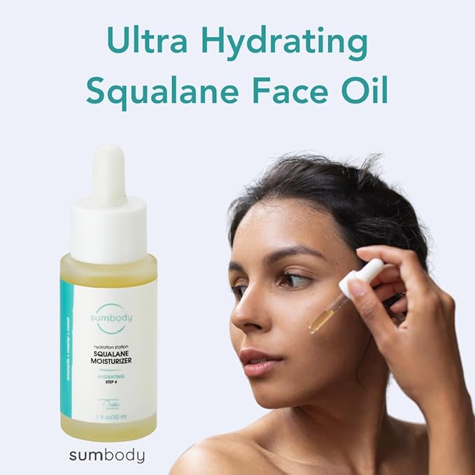 Sumbody Hydrating Squalane Oil Moisturizer - (30ml) Anti Aging Serum for Face Care, Serum for Women & Men, Vitamin C & Vitamin E Oil for Skin Care, Made in USA
