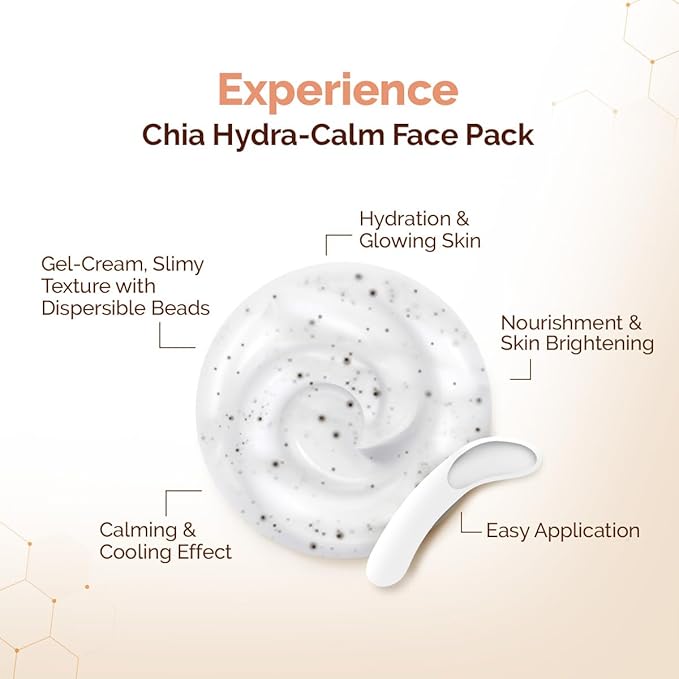 MAMAEARTH Chia Hydra-Calm Face Pack with Chia Seed & Ceramides for Intense Hydration & Skin Barrier Repair – 7.05 Oz (200g) | Soothes, Nourishes & Refreshes Dull Skin | For Men & Women