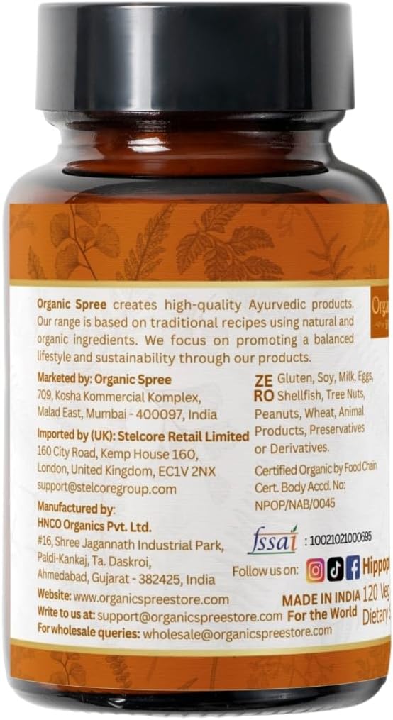 ORGANIC SPREE Sea Buckthorn 120 Tablets - Hippophae Rhamnoides - Hair, Skin and Nails* - 120tab - Pack of 3