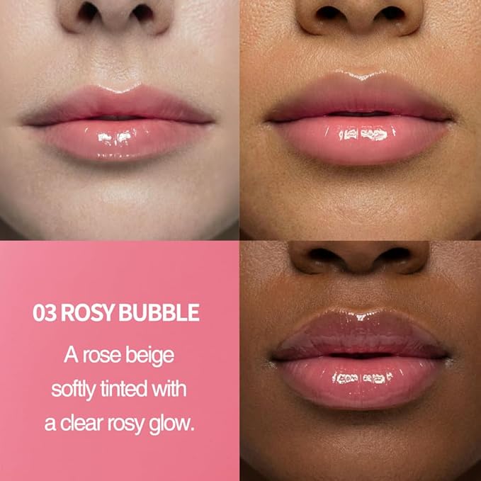 VIDIVICI Peptide Butter Tint Balm | 10 Color Variants, Moisturizing Lip Tint with Melting Peptide Complex™ & Sheer Tinted Glow - 03 ROSY BUBBLE (12g, 0.42Oz)