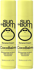 Sun Bum Banana Cream Cocobalm | Hydrating Lip Balm with Aloe | Hypoallergenic, Paraben Free, Silicone Free,| 0.15oz Stick (Pack of 2)