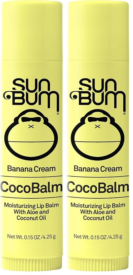 Sun Bum Banana Cream Cocobalm | Hydrating Lip Balm with Aloe | Hypoallergenic, Paraben Free, Silicone Free,| 0.15oz Stick (Pack of 2)