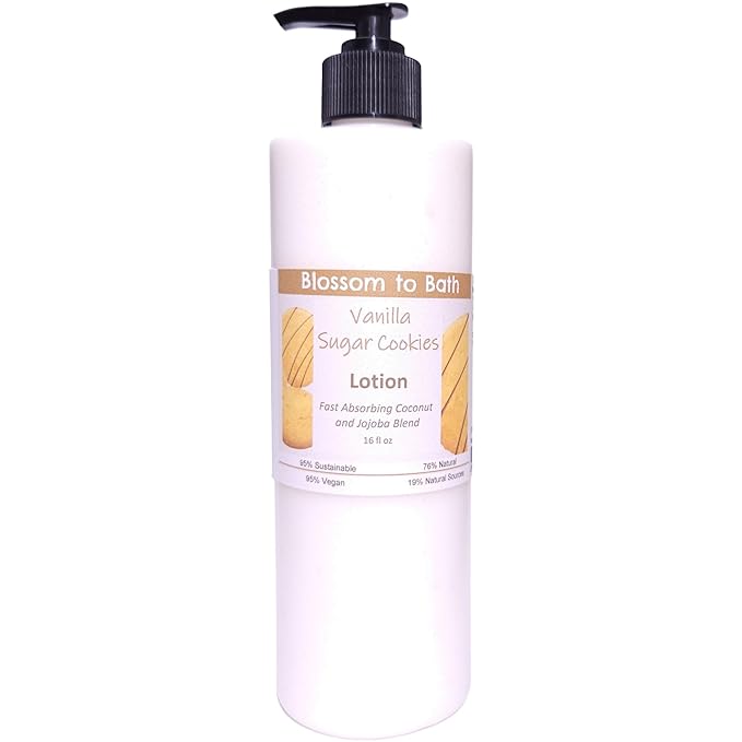 Blossom to Bath Vanilla Sugar Cookies Lotion (16 ounce) - Signature Fragrance - Absorbs Quickly with a Mouth Watering Bakery Scent
