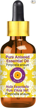 Deve Herbes Pure Aniseed Essential Oil (Pimpinella anisum) with Glass Dropper Steam Distilled 50ml (1.69 oz)