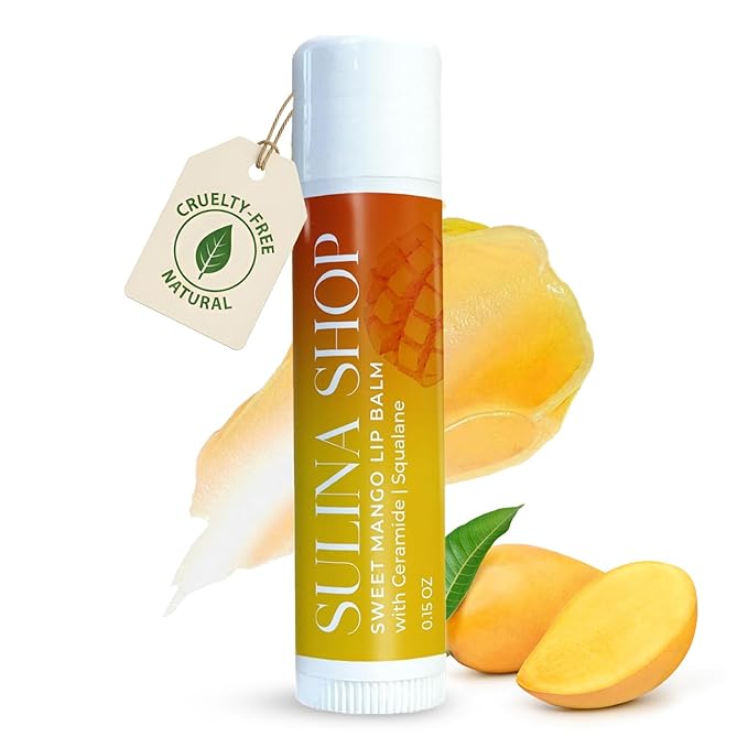 Mango Lip Balm Hydrating for Dry, Cracked Lips, Beeswax Lip Moisturizer Stick, Soothe Dryness, Restores Smoothness & Barrier Protection, Natural & Instant Moisture, Sweet Lip Therapy - 0.15 Fl oz