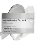 WNP Duo Cleansing Clay Mask with Niacinamide & Hyaluronic Acid – Deep Pore Cleanser for T-Zone & U-Zone, Blackhead Remover, Hydrating & Oil-Control Face Mask, 3.53oz