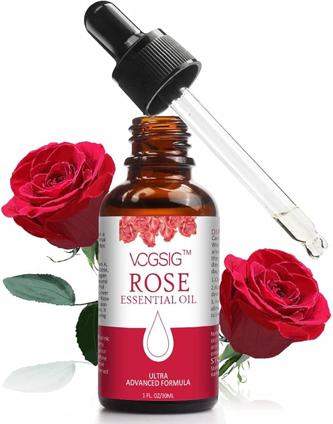 Rose Essential Oil 30ml - Aromatherapy, Skin Moisturizing, Anti-Aging, Reduce Pigmentation, Quickly Absorbed