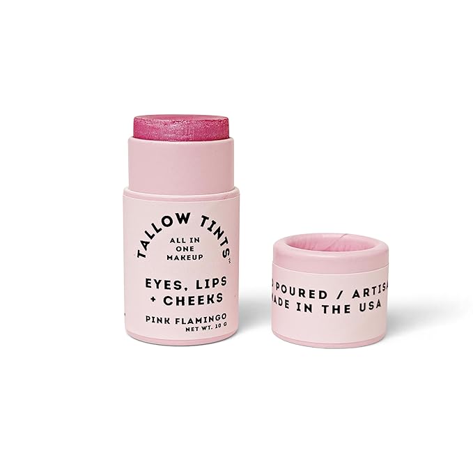 / Natural Tallow Lipstick/Tint - Buildable Natural Color (Pink Flamingo)