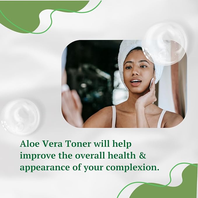 Aloe Vera Toner for Face. Skincare to Treat and Prevent Acne, Restore PH Balance & Excess Dirt. Facial Toner for Women and Men.