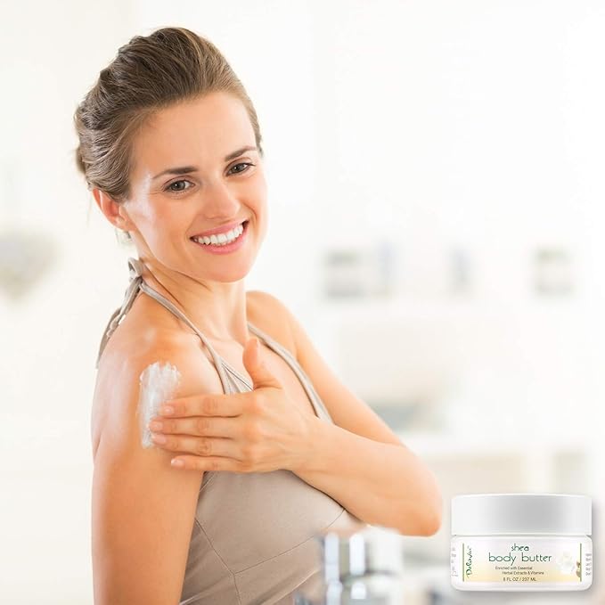 Deluvia Shea Body Butter - Raw Fair Trade Shea Butter, Organic Rose Hip Oil, Organic Lavender, Organic Jojoba Oil, Cocoa Butter & Dead Sea Minerals. Intense Moisturizing Body Cream.