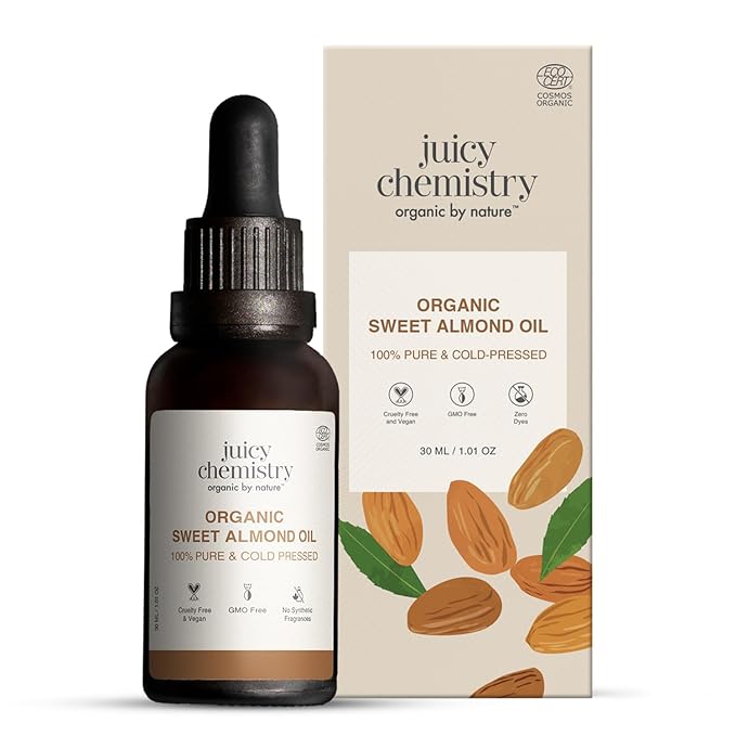 Juicy Chemistry - Certified Organic 100% Natural Carrier Oil w/Cold Pressed Sweet Almond for Radiant Skin (30ml)