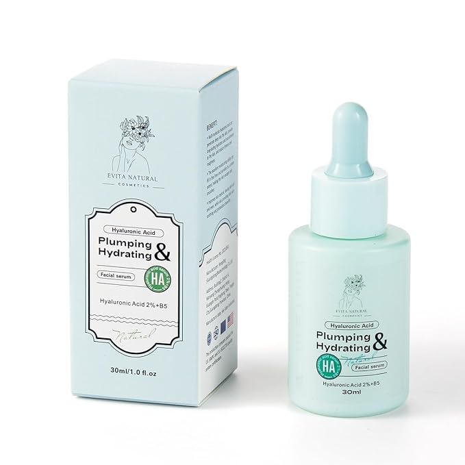 Hyaluronic Acid Serum 100% Natural Moisturizer with Vitamin B5 for Face and Neck. Dermatologically tested, Cruelty-Free, Paraben Free - 1 fl oz