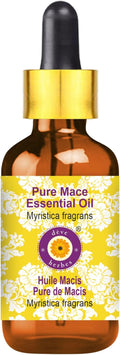 dève herbes Pure Mace Essential Oil (Myristica fragrans) with Glass Dropper Steam Distilled 50ml (1.69 oz)