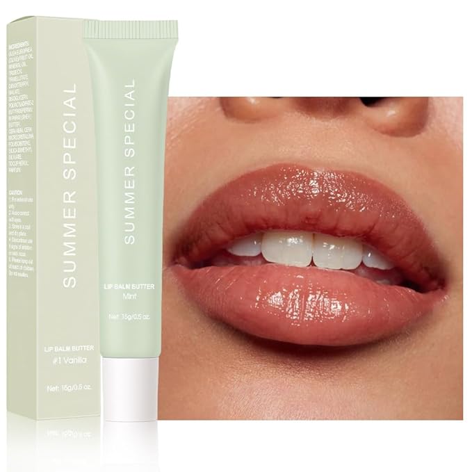 Summer Special Butter Lip Balm – Ultra-Hydrating Lip Care with Shea Butter & Olive Oil, Soothes Dry Lips with Natural Tint & Gloss Effect, Lip Plumper Moisture & Light Lip Stain Finish #2 Mint