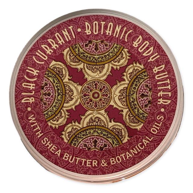 Greenwich Bay Trading Co. Scented Botanic Body Butter - Luxurious Hydration with Shea & Cocoa Butter, Enriched with Vitamin E - 8 Ounce Tub (8 oz., Black Currant)