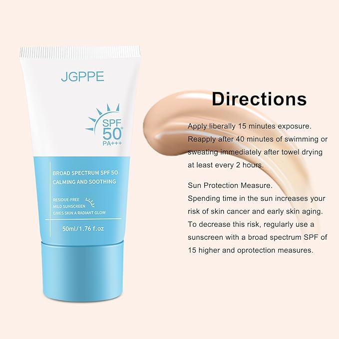 Heartleaf Korean Sunscreen for Face SPF 50+, Silky Moisture Tinted Sun Essence, Broad Spectrum UVA/UVB Protection, Lightweight & Non-Greasy, No White Cast, 50ml (2PC)