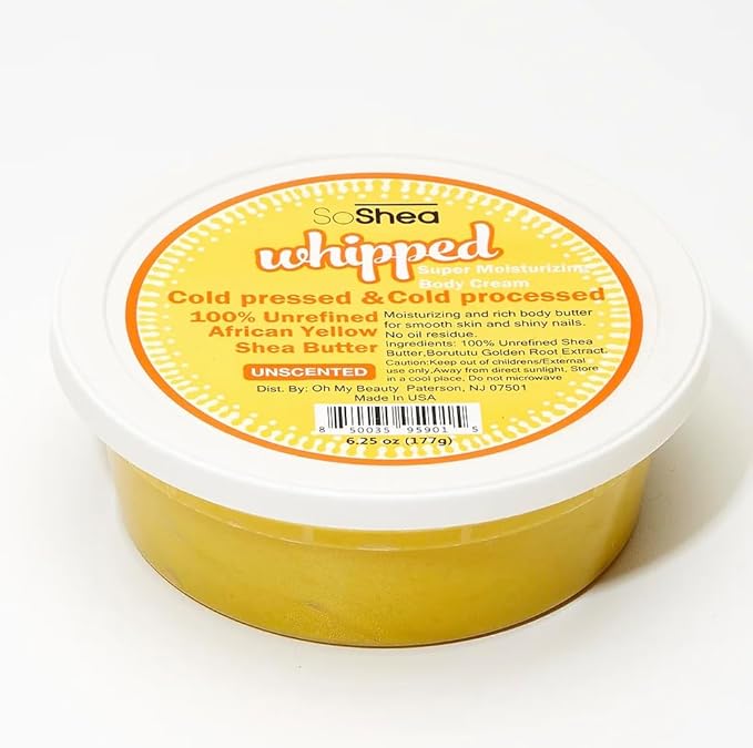Whipped Shea Butter (Unscented Original) - Nourishes, Moisturizes & Renews | 100% African Pure Shea Butter | Cold-Pressed & Cold-Processed | No Dyes & Parabens | Vegan | 6.25oz / 177g