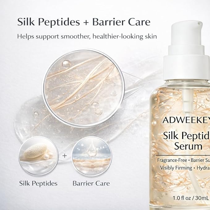 Silk Peptide Serum, Korean Skincare Inspired Fragrance-Free Face Serum, Barrier Support, Visibly Firming & Hydrating, Clear Lightweight Serum for Fine Lines, 1.0 fl oz / 30 mL