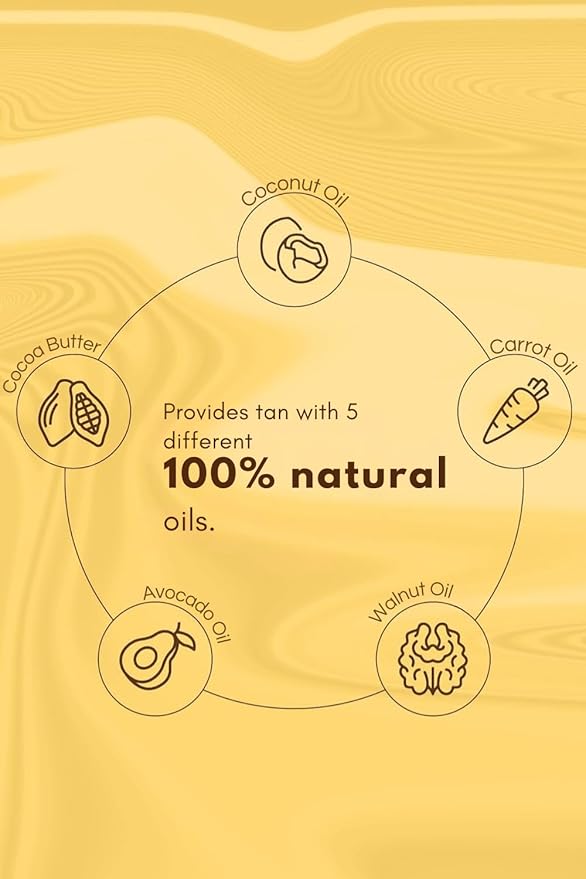Bade Natural Tanning Oil – Moisturizing Sun Oil with Coconut, Avocado & Cocoa Oils – Nourishes Skin & Enhances Natural Glow – Reef-Safe, Non-SPF Tanning Oil for All Skin Types, 3.4 oz