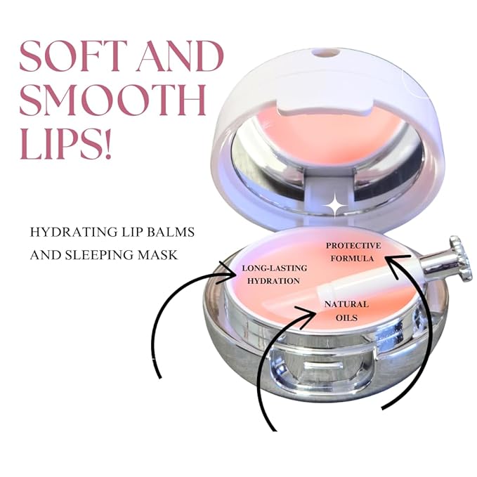 Nourishing & Repairing Overnight Lip Mask, Lip balm Vegan Deep Hydration with Mineral-Rich Formula, Waterproof.35oz (Rose, flavor)