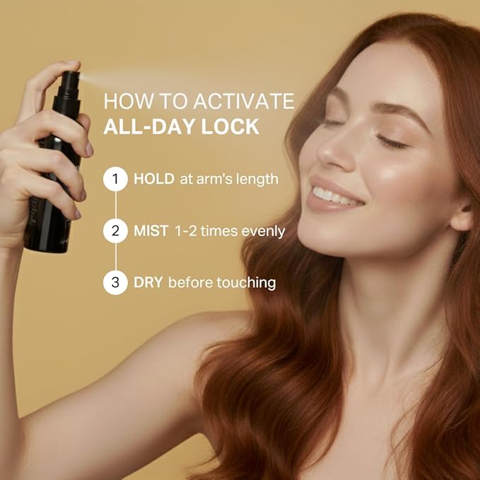 Y'OUR Waterproof Makeup Setting Spray: 16HR+ Lock, Anti-Smudge & Transfer Proof Fixing Mist. Hydrating Matte Finish with Vitamin E. Ultra Fine, Alcohol-Free Vegan Spray for Oily & Mature Skin