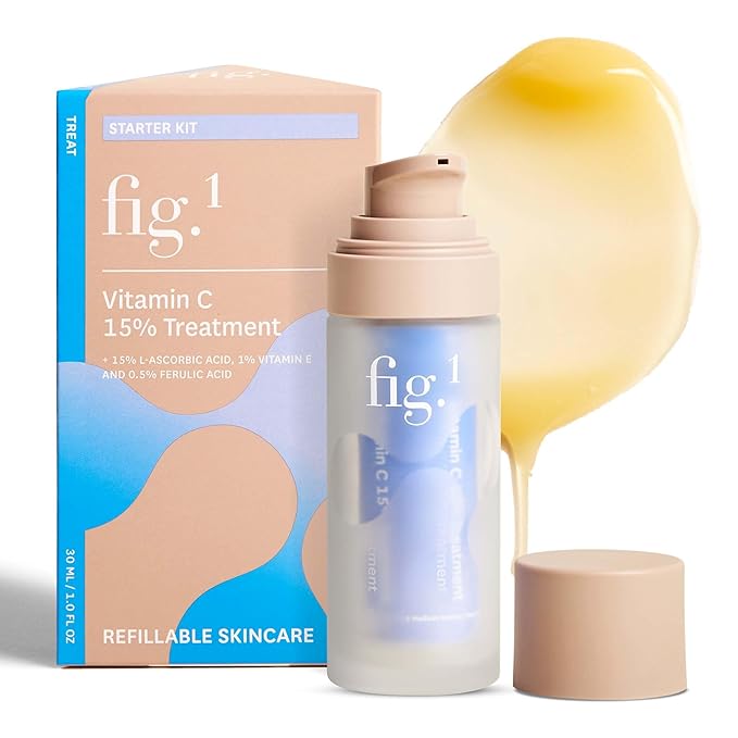 Fig.1 Vitamin C 15% Face Serum for Women | Nourishing Hydrating - Anti Wrinkle Antioxidant Serum for Face | Moisturizing Facial Skin Care Treatment for Dry, Oily & Normal Skin – 1.0 oz
