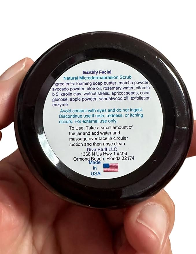 Earthly Facial, Gentle All Natural Microdermabrasion Facial Scrub, For Smooth , Soft and Supple Skin, By Diva Stuff