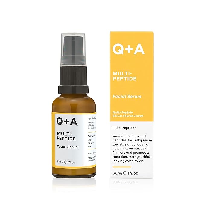 Q+A Multi-Peptide Serum (30ml), Anti-Ageing Face Serum with Polypeptide, Fragrance Free, Smooths Wrinkles, Improves Tone and Elasticity, Skincare for a Youthful Glow